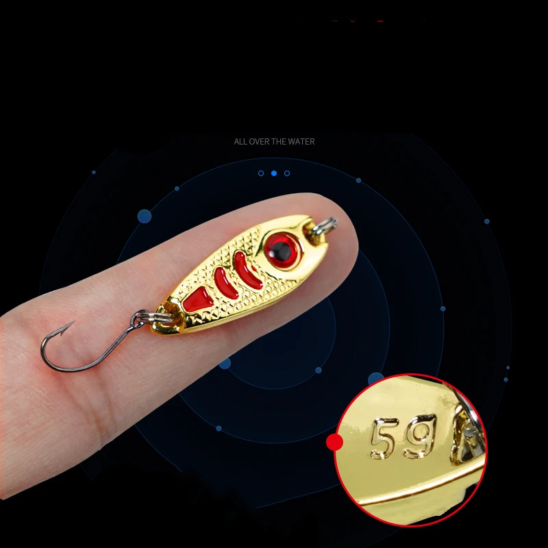 1 szt Mini metalowa przynęta 1,5g 2,5g 3,5g 5g Twarda przynęta Red Point Luminous Fly Fishing Tackle Wobblers Isca Artificial Spoon Fishing