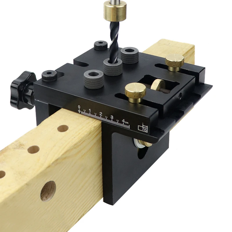 Woodworking Doweling Jig Kit With Clip Adjustable Hole Puncher Locator Drilling Guide For Furniture Connecting Carpentry Tools