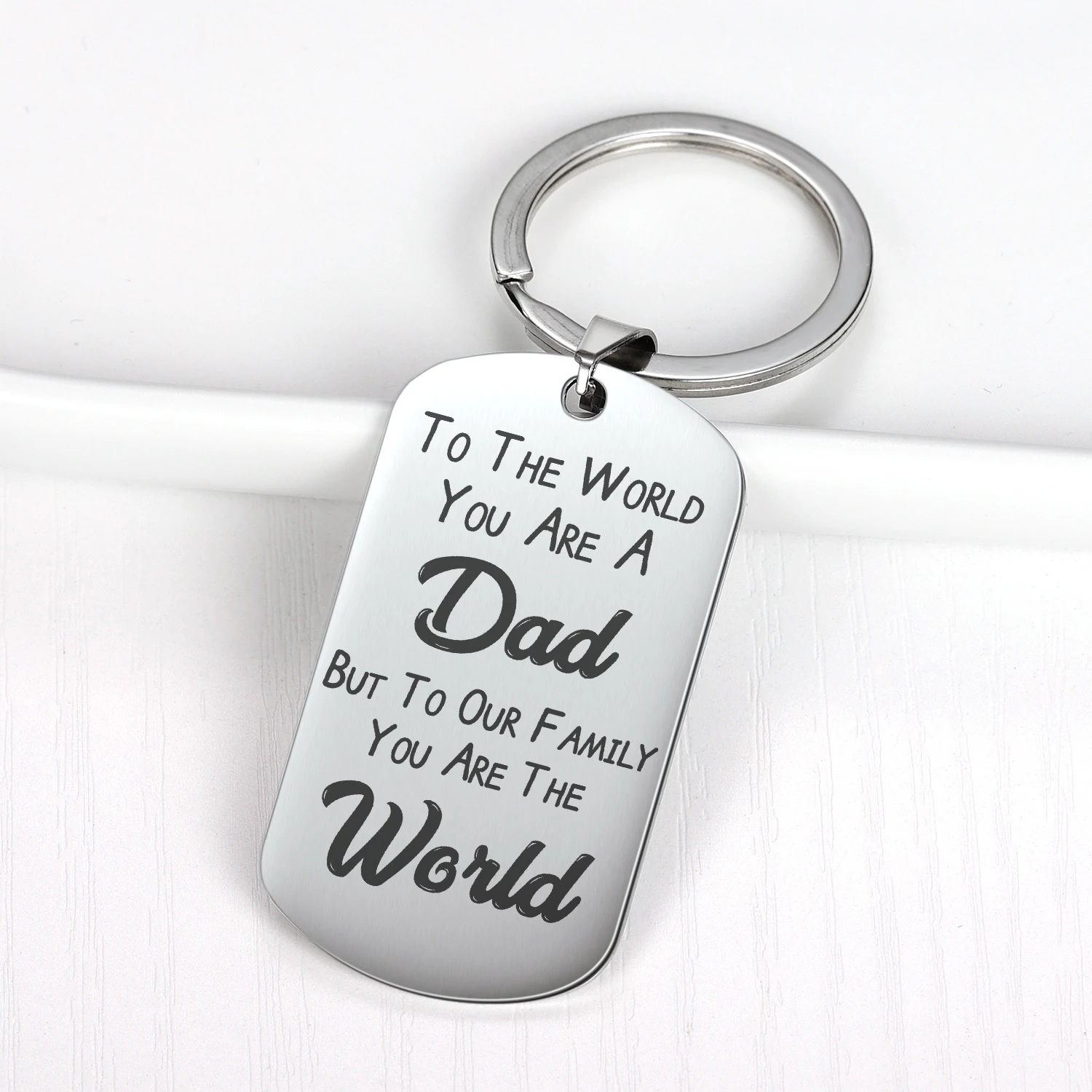 Custom Dad Gifts From Son Daughter, Stainless Steel Personalized Keychain Father’s Day Gift Birthday Christmas Gifts For Men