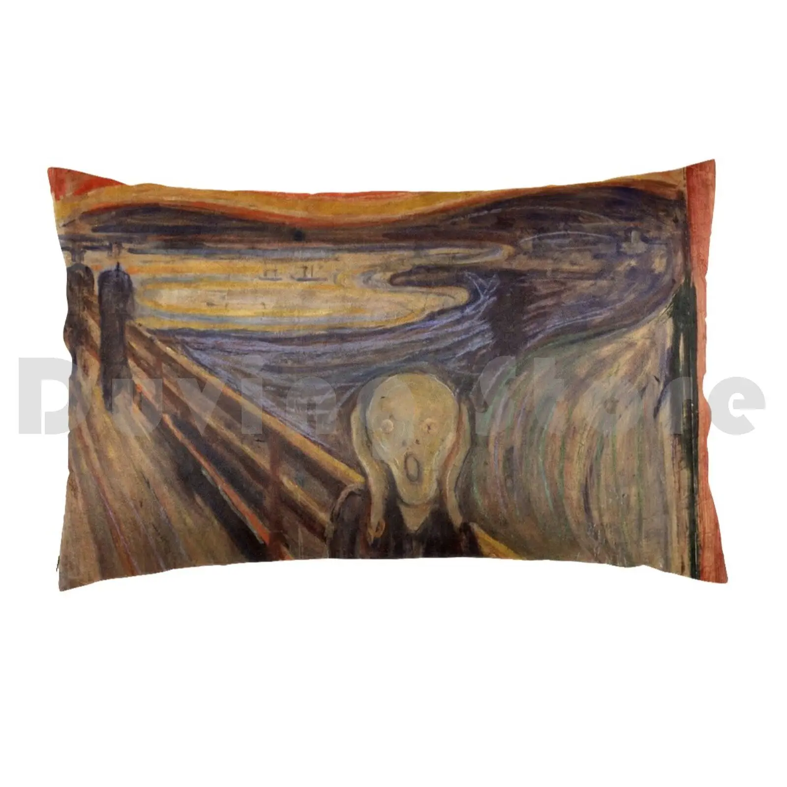 Munch's Scream Pillow case Scream Madness Munch 19th Century Modern Art Orange