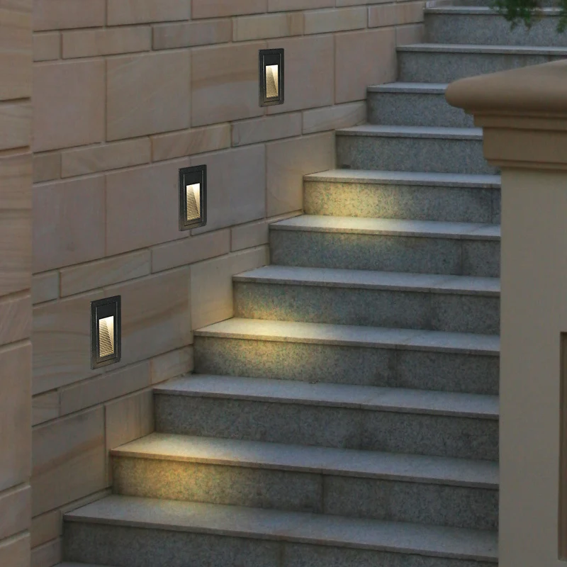 Outdoor/Indoor Led Stair Step Light 3W/6W Waterproof Recessed Wall Corner Light LED Footlight For Landscape Pathway stairway 12V