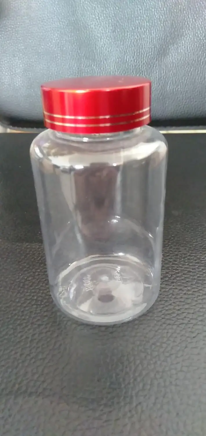 (200PCS/Lot)150ML/150CC Clear PET Plastic Bottle, Top Grade Empty Capsule Bottle, Medicine Bottle with red  Cap