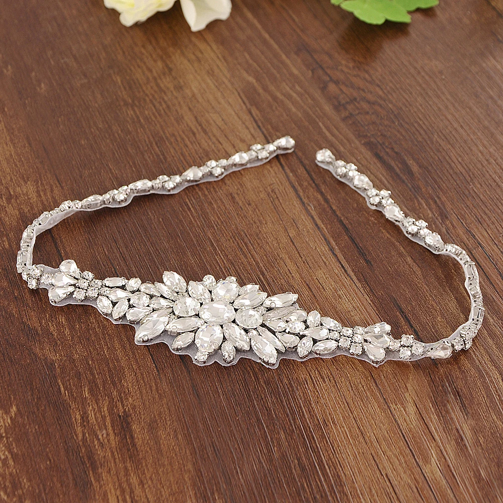 S352 Crystal Embellished Bridal Belt Wedding Dress Belt Wedding League for Wedding with Stones Brides 2023 Accessories