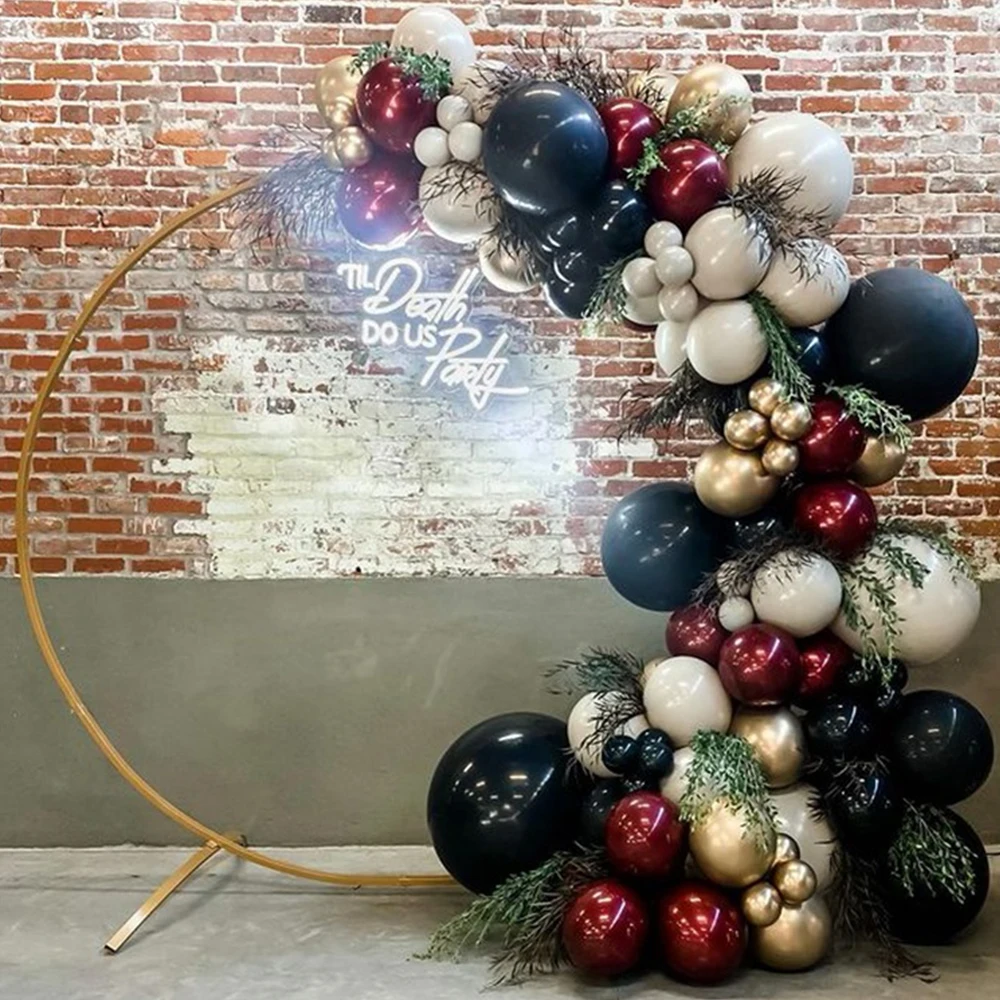 

94Pcs Valentines Day Balloons Garland Black Burgundy Red Balloon Arch Wedding Decorations Engagement Bachelor Party Supplies