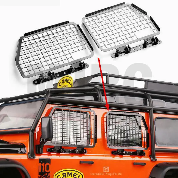 

4pcs Metal Foldable Car Window Protective Net For 1/10 Rc Crawler Car Defender Trax For TRX4 T4 For TRX-4 Window Guard Net Guard