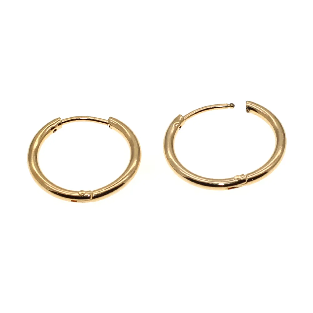Goldfarbene IP-Beschichtung, 316 Edelstahl, runde, kleine Creolen, 6 mm, verblasst nicht, allergiefrei, klassischer, schlichter Stil. – Detail 6