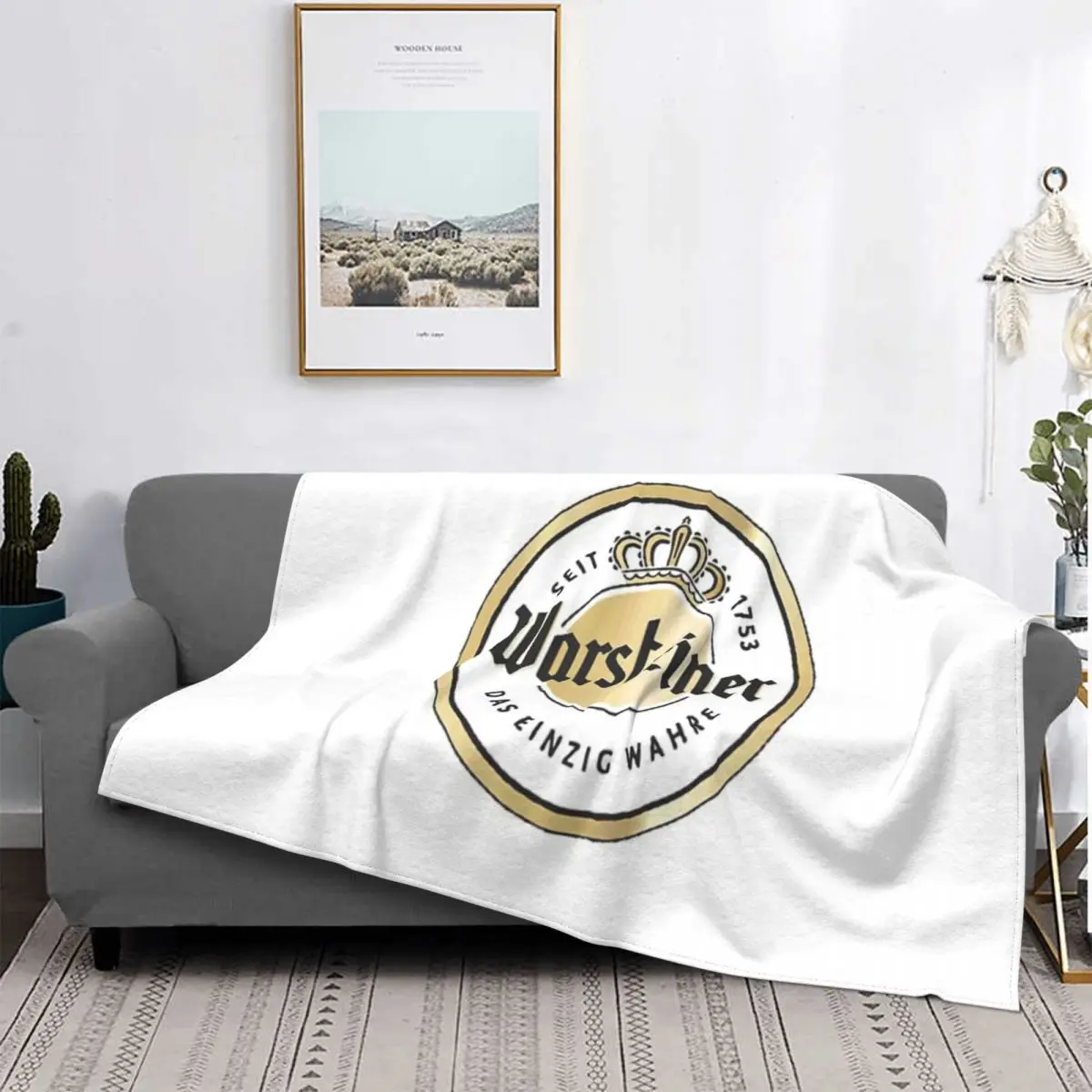 Warsteiner-Manta a cuadros para cama, cobertor de cama, doble, a cuadros