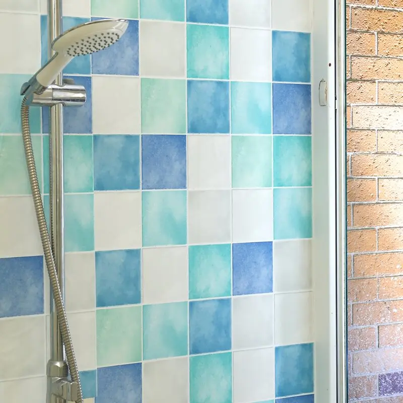 Self-Adhesive Bathroom Tile Waterproof Wallpaper Toilets Moisture-Proof Decorative Film PVC Kitchen Stove Oil-Proof Wall Sticker