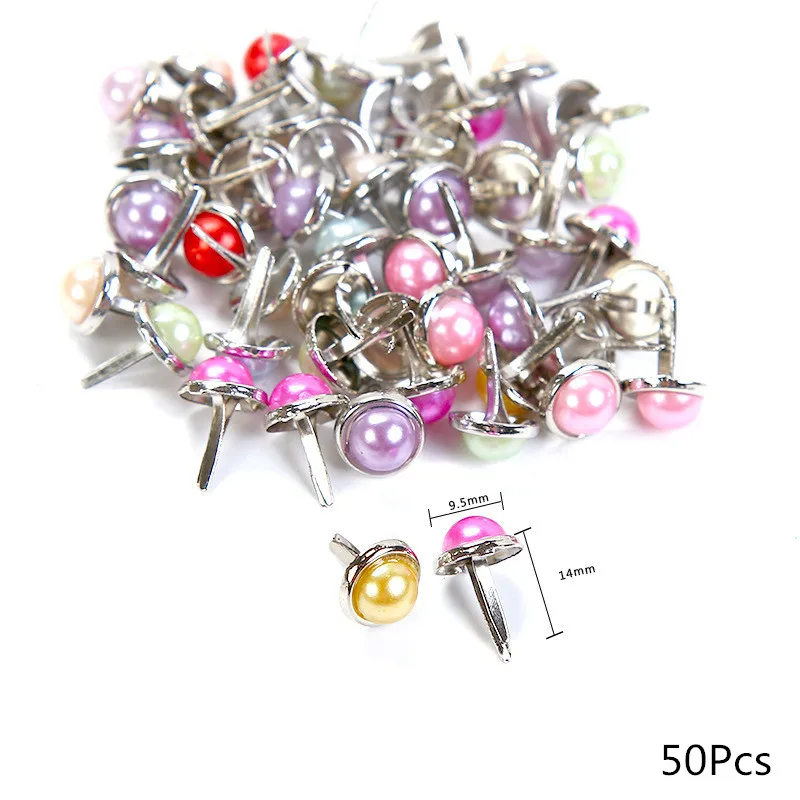 50/100Pcs Metal Crafts Fastener Brads DIY Card Making Children Scrapbooking Embellissement Materials Nail Rivets Decoration Arts