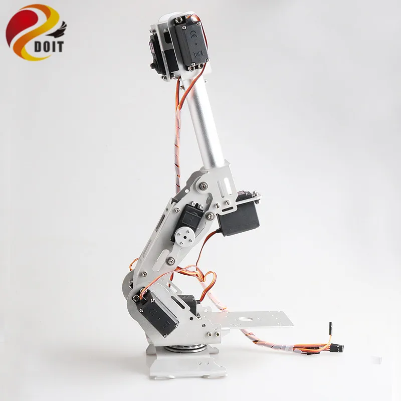 SZDOIT 7DOF Large Robotic Arm Model Metal 7-Axis Robot Arm with 360 Degree Rotating Base 7pcs Metal Gear Servos DIY for Arduino