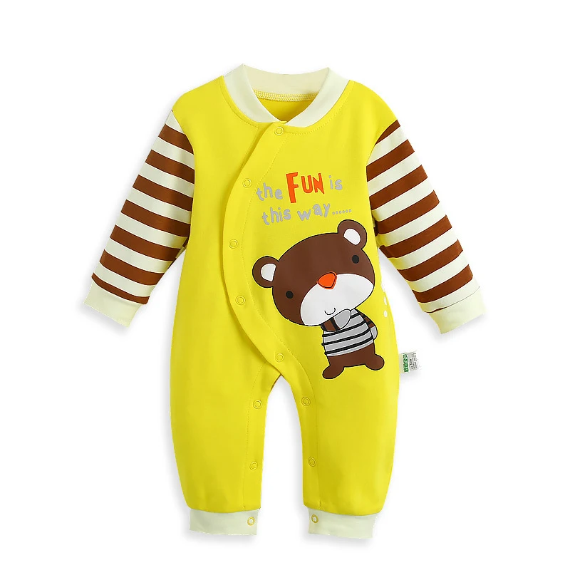 Baby Jungen Kleidung Mädchen Overalls Frühling Neugeborenen baumwolle Warmen Romper Brief streifen Kostüm Baby Infant Junge Kleidung