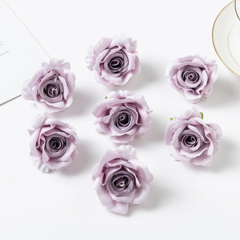 5PCS Künstliche Blumen Neujahr Valentinstag Dekoration für Haus Garten Bogen Diy Geschenke Box Gefälschte Seide Rosen kopf Girlanden
