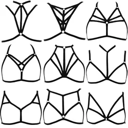 JLX.HARNESS Woman Soft Bra Sexy Lingerie Body Harness Bondage Cage Carnival Rave Body Harness Belt Crop Top Bra