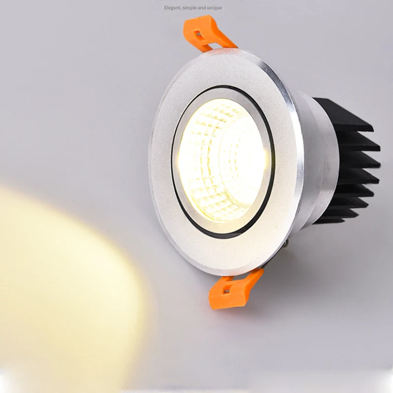 

3W 5W 7W 12W 15W Dimmable Led Downlight Background Wall Silver Cob Led Spot Entrance Down Lighting Shopping Mall Ceiling LAMP