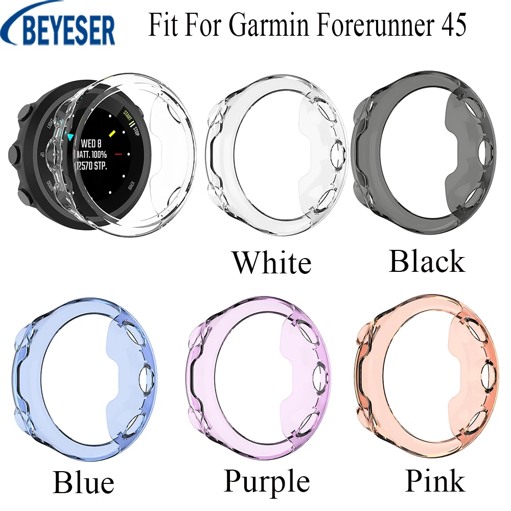 Case Silikon untuk Garmin Forerunner 45 Smartwatch Tpu Pelindung Bingkai Shell untuk Garmin Forerunner 45 Gelang Aksesoris