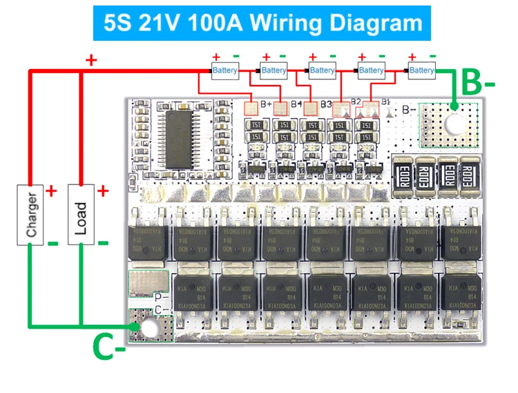 3S/4S/5S BMS 12v 16.8v 21v 3.7v 100a Li-ion Lmo Ternary Lithium Battery Protection Circuit Board Li-polymer Balance Charging