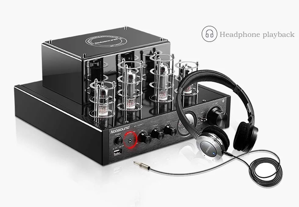 Nobsound-MS-10DMK الثاني بلوتوث أنبوب مكبر للصوت مع العرض ، حمى ستيريو Preamplifier ، نسخة مطورة ، 6P1 ، 2x25 واط ، AC220V