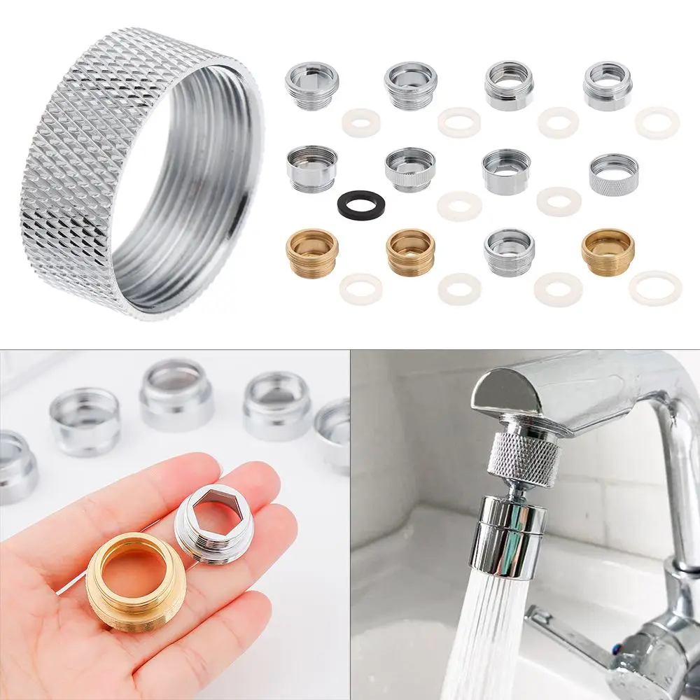 Tap Aerator Connector Metal Outside Inside Thread Water Saving Adaptor Kitchen Faucet 16/18/20/22/24/28/mm to 22mm with Gasket