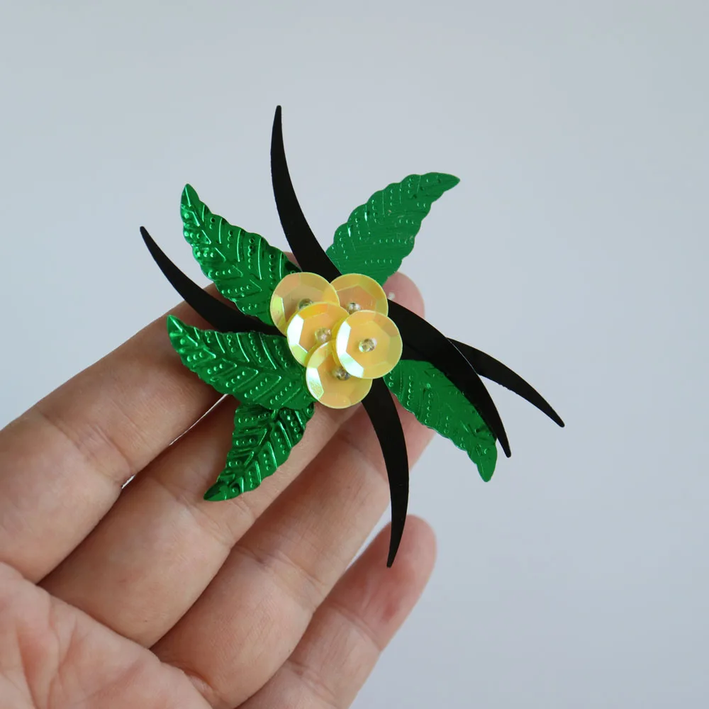 Modische 3D Handgefertigte Strass-Perlen-Applikationen für Kleidung, Vogel- und Tiermotiv-Stickereien, Patches mit Pailletten – Detail 16