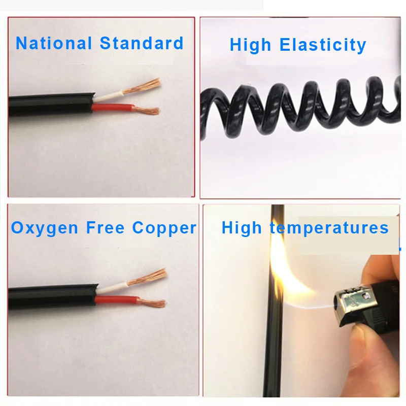 0.2mm2 Black Wire Spring Spiral Cable Multi 2/3/4/5/6/7/9 Core Pins Power Cord Can Extend The Tensile Wires