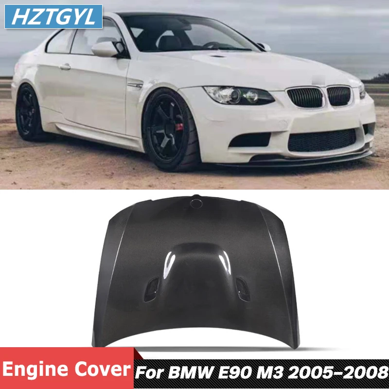 M3 Style Unpainted FRP Or Carbon Fiber Material Front Engine Hoods Bonnet Cover For BMW 3 Series E90 E92 E93 2005-2008