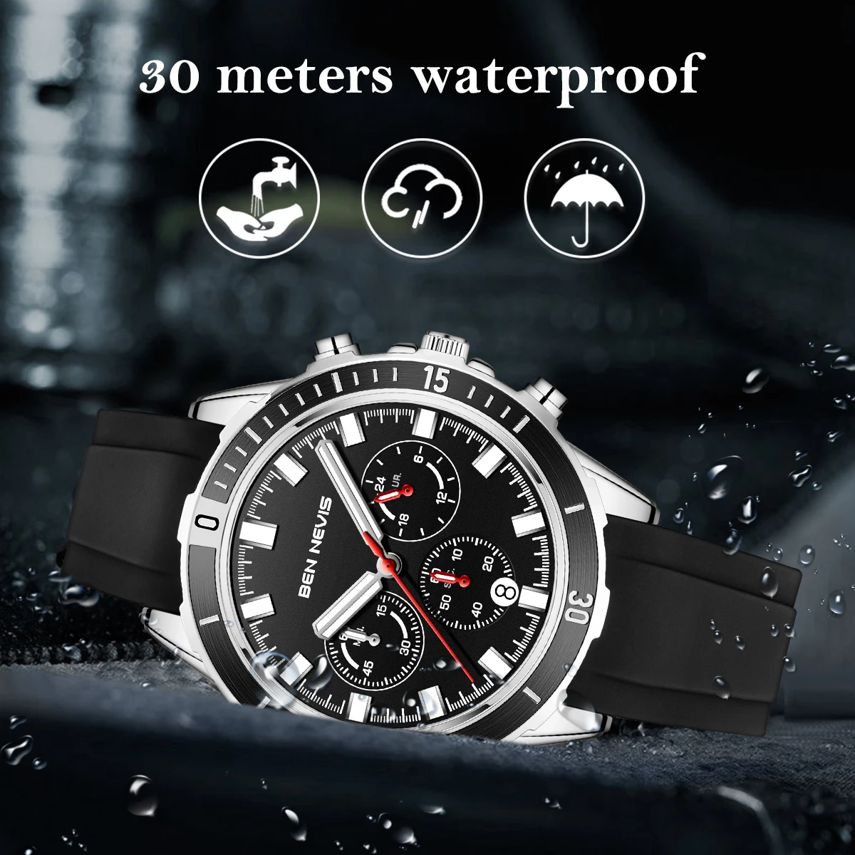 Ben Nevis Brand New Fashion Casual Men\'s Watch Multifunctional Waterproof Luminous Quartz Watch