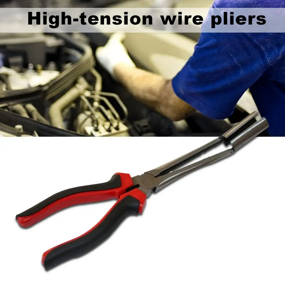 Carbon Steel Car Spark Plug Pliers Long Nose Spark Plug Pliers Spark Plug Boot Removal Tool Automotive High-Tension Wire Plie