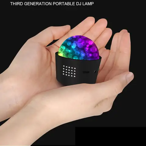 Mini Car Disco Ball RGB DJ Strobe Light USB Rechargable Protable Voice Activated Rotating Stage Party Lights Magic Lamp Lighting
