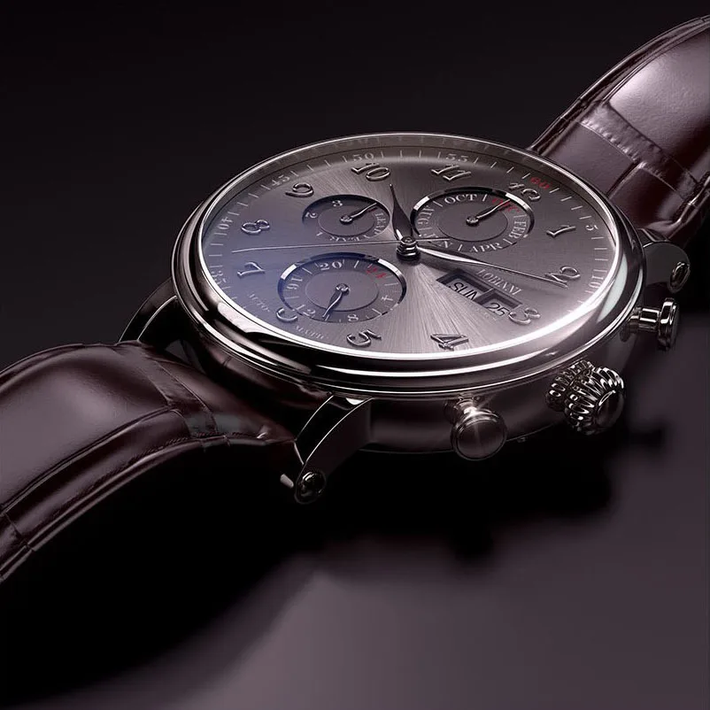 Lobinni relógio mecânico automático masculino de luxo, data semana, relógio de pulso multifuncional, vidro safira, à prova d'água