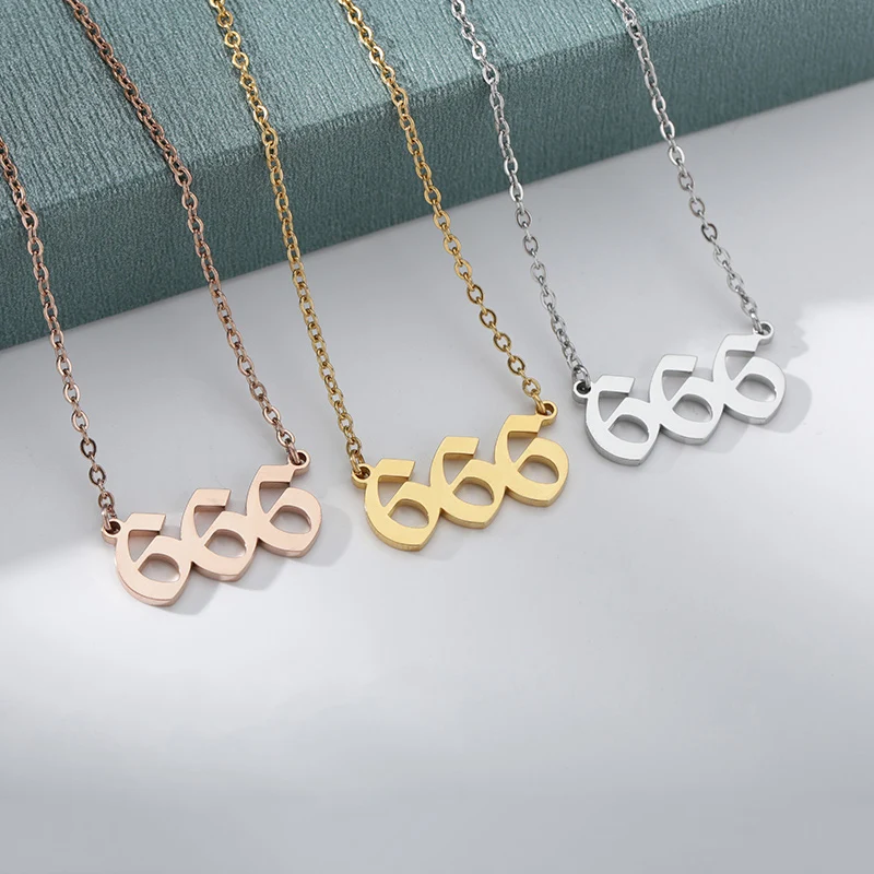 111 222 333 444 555 666 777 888 999 Necklaces For Women Men Gold Color Stainless Steel Angel Number Necklace Pendant Jewelry