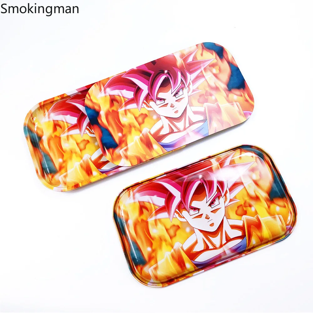 27*16cm Large Cigarette Tray with Lid Metal Tray Smoking Set Operating Panel Cartoon Cigarette Tray rolling tray gift for men