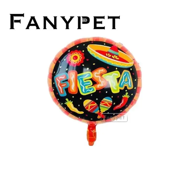 50pcs Fiesta Celebration Party Decorations Happy Birthday Llama  Round 18inch Foil Helium Balloon Mexican Parties