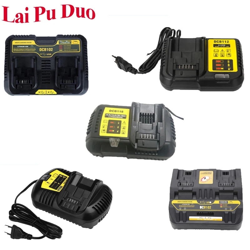 DCB112 DCB118 DCB105 DCB102 3Ah 4Ah Fast Li-Ion Battery Charger for Dewalt 10.8V 12V 14.4V 18V 20V High Quality Charging