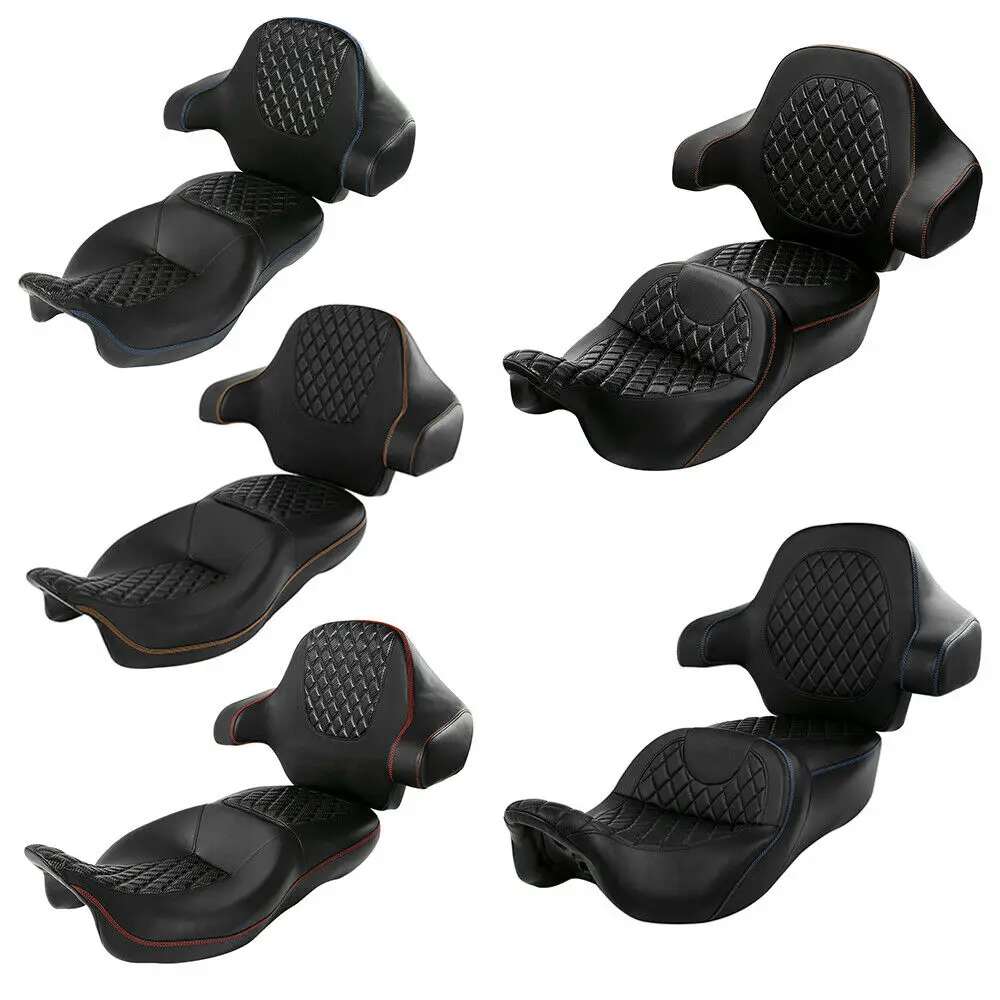 Motorcycle Two-Up Seat Backrest For Harley Touring Street Electra Glide Road King Ultra CVO 2009-2022 2019 Passenger Rider