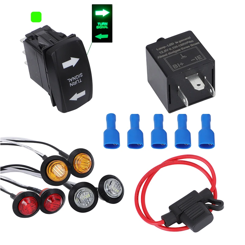 12V LED Turn Signal Street Legal Kit for Polaris RZR Ranger General Turn Signal Switch For UTV ATV SXS GOLF CART