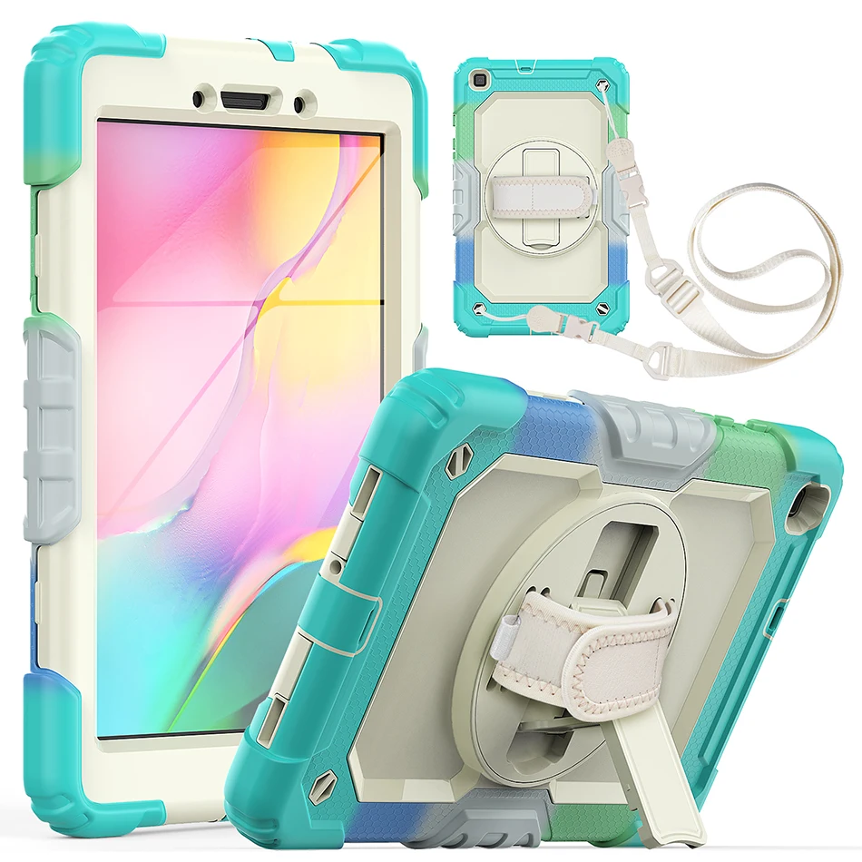 

Kids Case for Samsung Galaxy Tab A 8.0 Shockproof Cover 2019 T290 T297 T295 Silicone Case with Shoulder Strap+Stylus