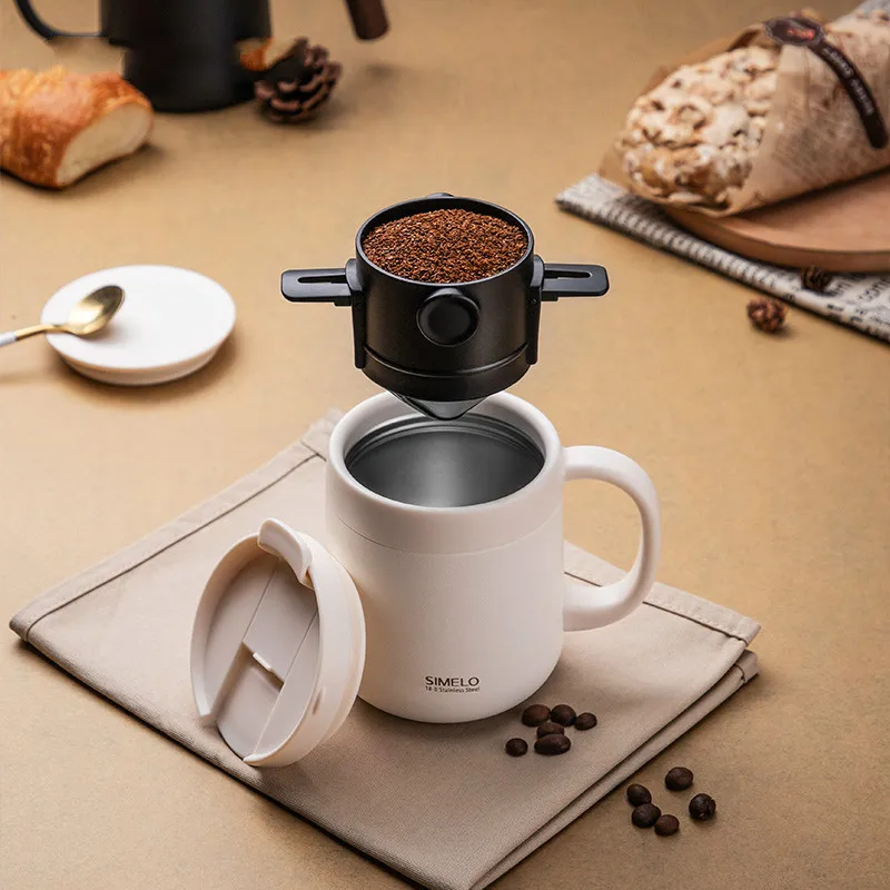 No filter paper coffee filter cup stainless steel coffee filter drip filter hand punch cup portable coffee appliance