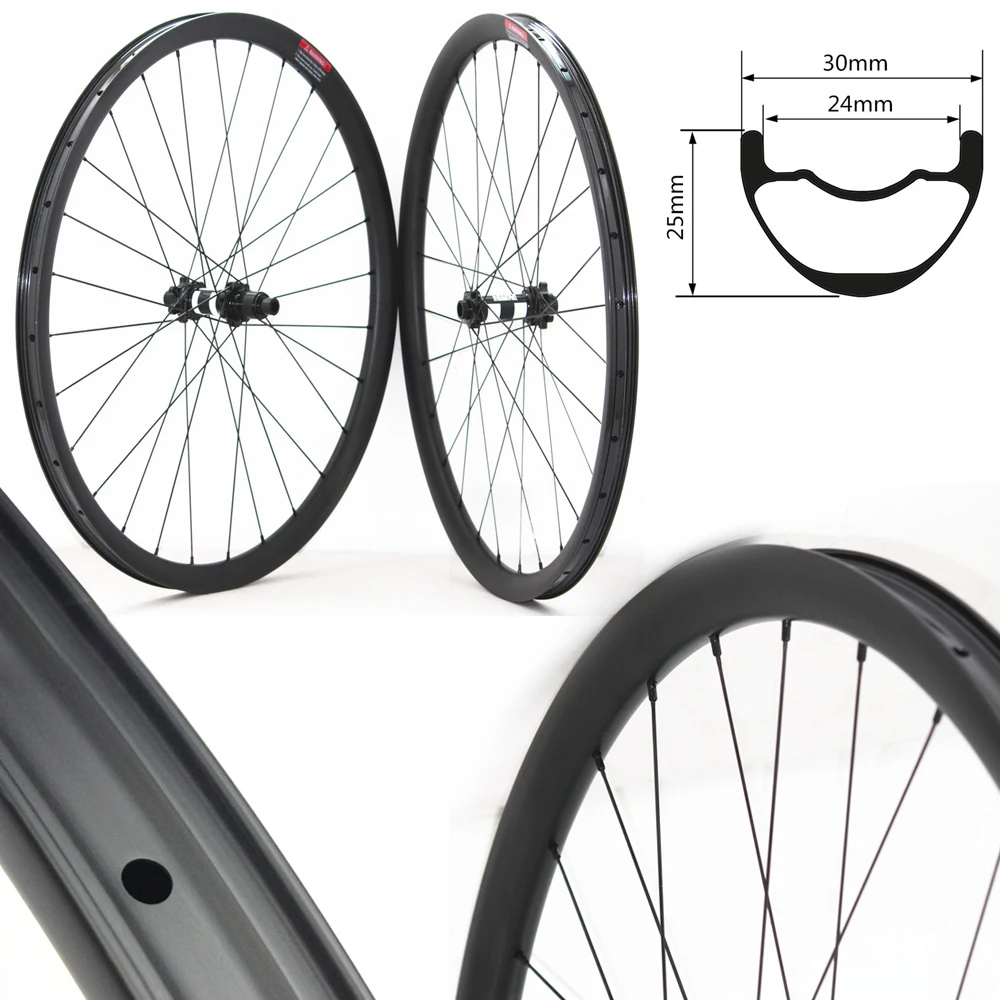 

29er XC Mountain Bike Wheel 28H 650B Off Road Cyclross 30mm Wide Clincher Tubeless Ready Symmetric 27.5er MTB Carbon Bicycle Rim