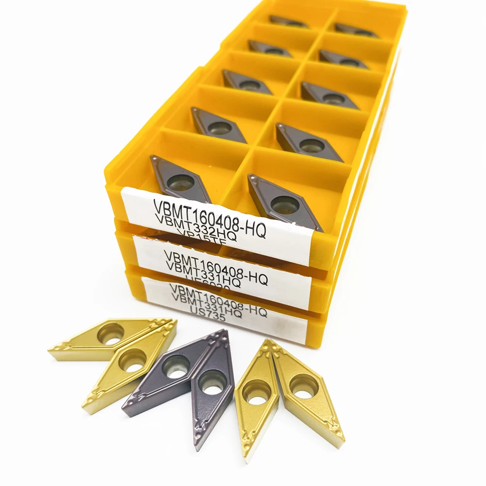 VBMT160408 VBMT160404  HQ VP15TF/UE6020/US735 Original Carbide Inserts CNC Metal Lathe Turning Tools VBMT 160404/160408  Cutting