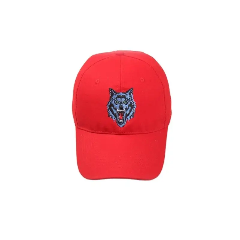 Wolf Head Embroidery Simple Style Baseball Cap for Men Women Unisex Breathable Snapback Hats Street Bend Driver Caps Dad Hat Q30