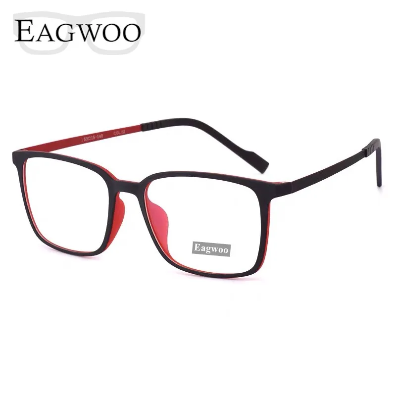 

EAGWOO Beta Titanium Eyeglasses Men Full Rim Optical Frame Prescription Spectacle Square Myopia Eye Glasses Simple Design Light