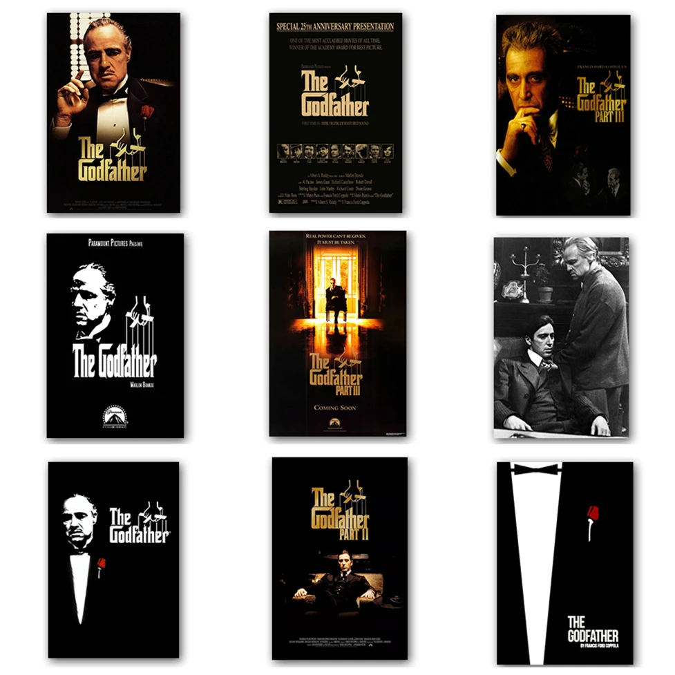 The God Father Godfather Classic Movie Posters and Prints Canvas Wall Paintings Art Pictures For Living Room No Frame