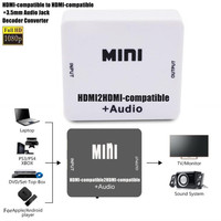 1080P HD MINI HDMI-compatible to HDMI-compatible+AUDIO Video Converter Decoder Adapter Remove HDCP KEY Agreement Audio Separator