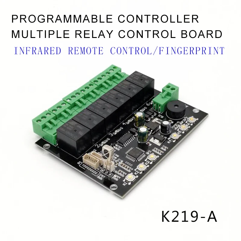 K219-A Fingerprint Control Board+R502-AW Fingerprint Module Programmable Fingerprint Infrared Control Board Control Relay Time