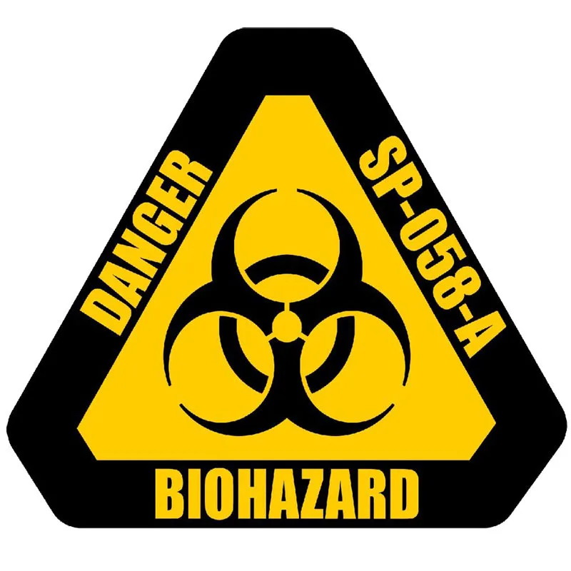 12CM*10.7CM 1 Pcs DANGER BIOHAZARD Sign Warning Mark Personality Car Sticker Reflective Motorcycle Parts for Chrysler Sticker