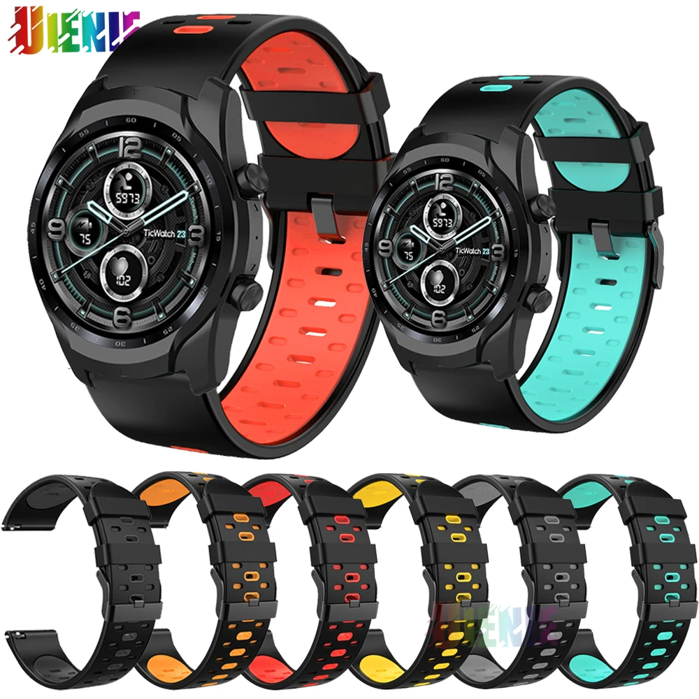 

Silicone Watch Bracelet For TicWatch Pro 3 E2 S2 C2 E3 Gth Pro 3 GPS GTX 4G 2022 2020 2021 2019 Strap Smart Watch Band Correa