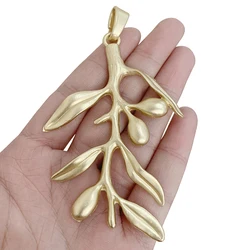 1 x Matte Gold Color Large Branch Leaf Charms Pendants for Necklace Jewelry Making Findings Accessories 96x60mm