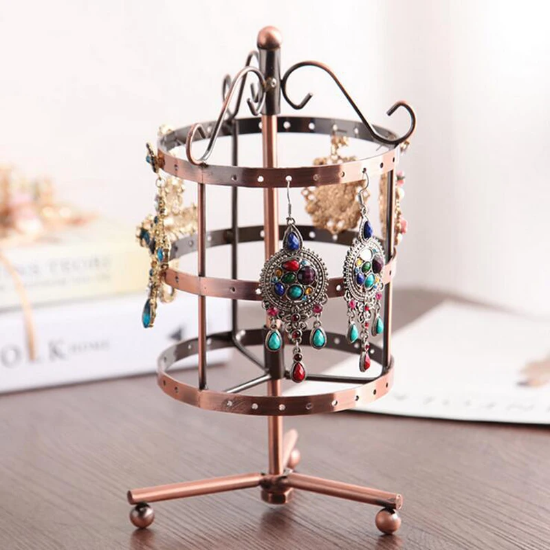 Earring Stand Jewelry Display Organization  Metal 4 Colors Round 72 Positions Assemblable Jewellery Show Holder Wholesale