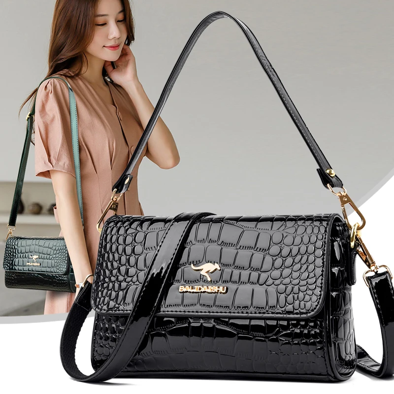 Designer Crocodile Pattern Leather Women Handbags Luxury Brand Ladies Shoulder Messenger Bags High Quality Leather Tote Bag