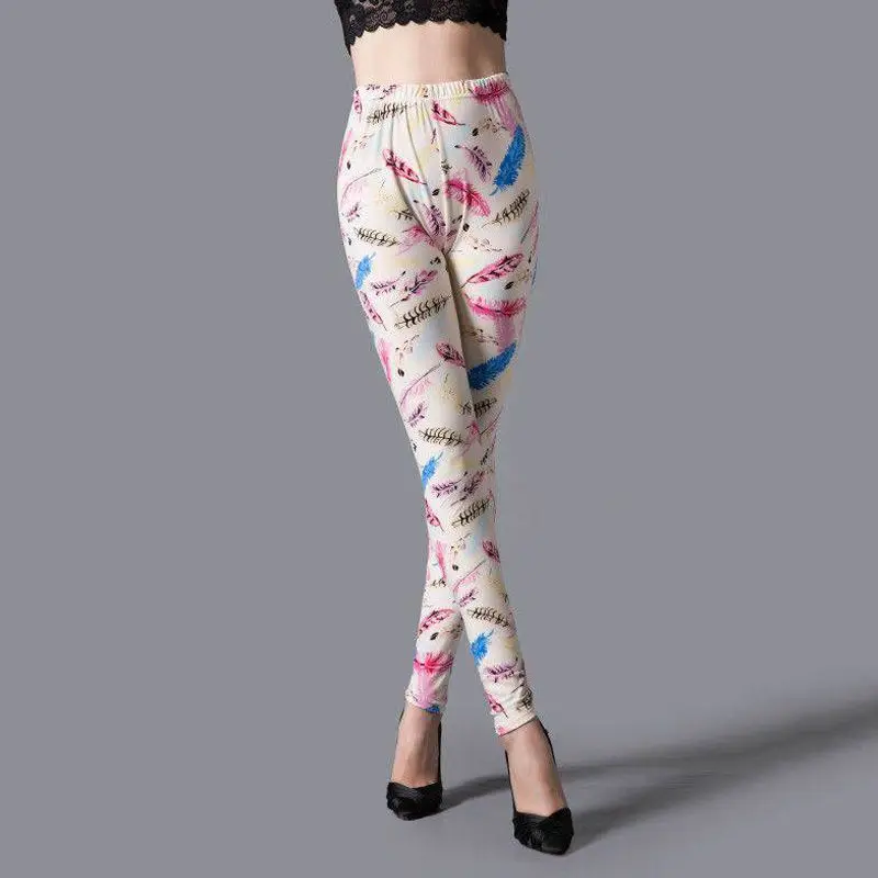 Legging CHSDCSI Celana Pensil Legging Elastis Pinggang Tinggi Olahraga Print Warna-warni Wanita Fitness Celana Push Up